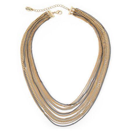 Nicole By Nicole Miller Mixed Metal Multi-chain Necklace