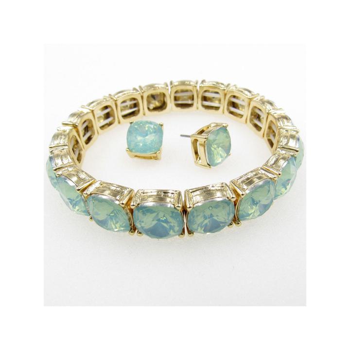 Vieste Rosa Womens 2-pc. Green Brass Jewelry Set
