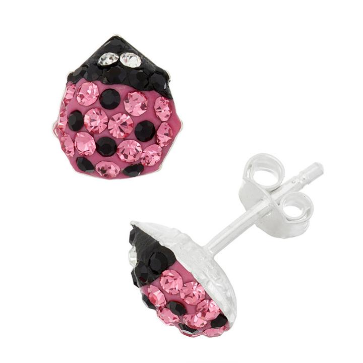 Pink Crystal 9mm Stud Earrings