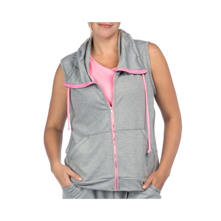Pl Movement By Pink Lotus Sleeveless Hooded Cozy Jacket
