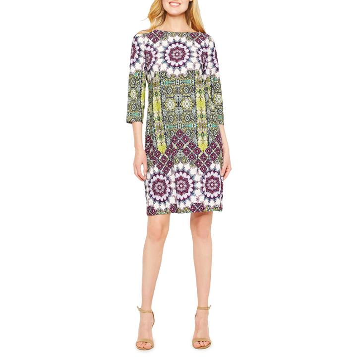 London Times 3/4 Sleeve Shift Dress