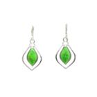 Silver Elements By Barse Green Turquoise Sterling Silver Drop Earrings
