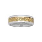 Personalized Mens Celtic Dragon Two-tone Stainless Steel Wedding Band