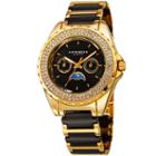 Akribos Xxiv Womens Two Tone Strap Watch-a-961ygb