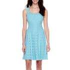 London Style Collection Cap-sleeve Pleated Fit-and-flare Dress - Petite