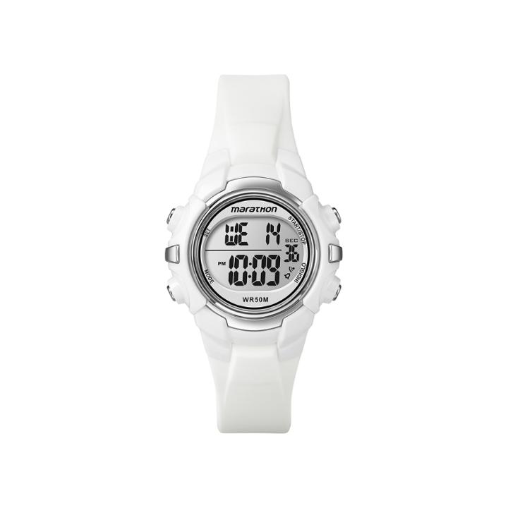 Marathon By Timex Womens White Resin Strap Digital Watch T5k806m6