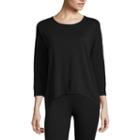 Liz Claiborne 3/4 Sleeve Back Twist T-shirt-womens