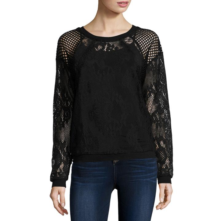 I Jeans By Buffalo Long Sleeve Round Neck T-shirt