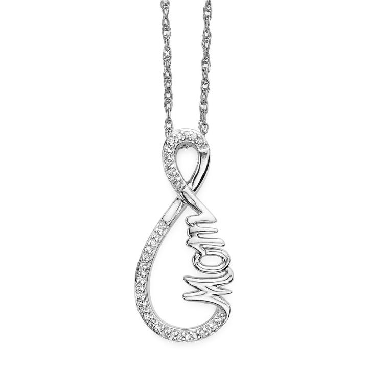 Infinite Promise 1/10 Ct. T.w. Diamond Mom Sterling Silver Pendant Necklace