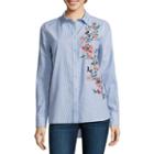 A.n.a Embroidered Button Front Shirt