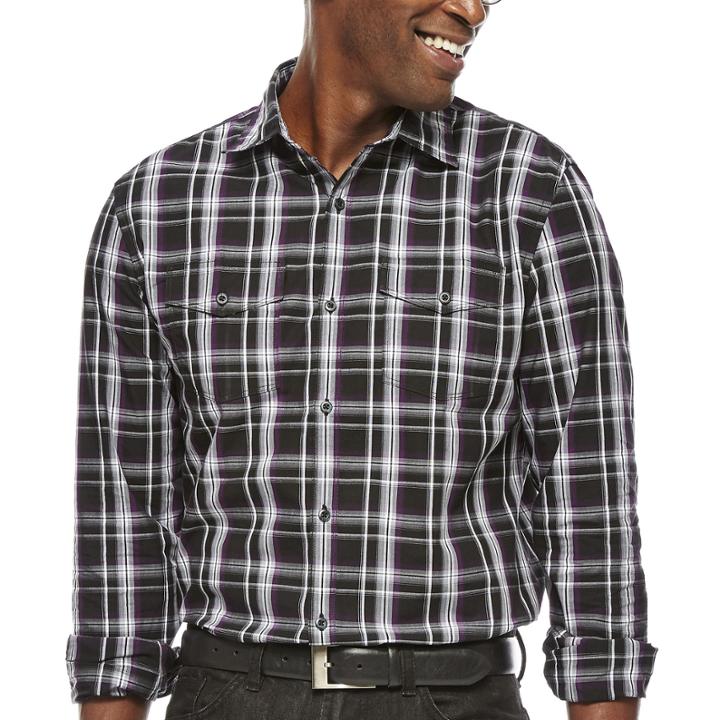 Jf J. Ferrar Long-sleeve Shadow Plaid Shirt