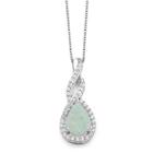 Lab-created Opal & White Sapphire Sterling Silver Pendant Necklace