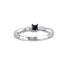 Midnight Black Diamond 1/4 Ct. T.w. White And Color-enhanced Black Diamond Engagement Ring