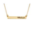 Personalized 14k Yellow Gold Engraved Name Bar Necklace