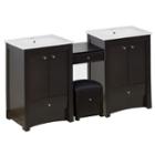 68.75-in. W Floor Mount Distressed Antique Walnutvanity Set For 1 Hole Drilling