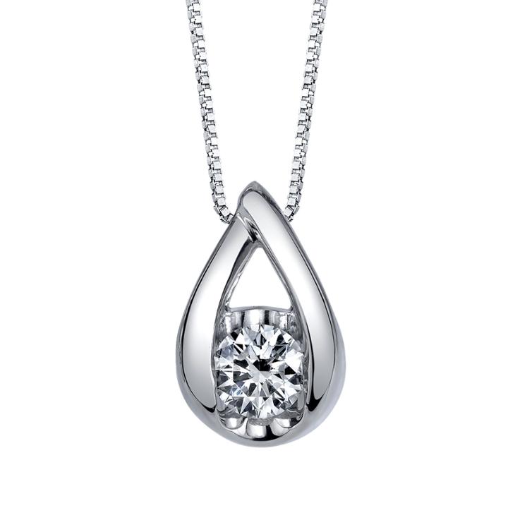 Sirena Womens 1/2 Ct. T.w. White Diamond 14k Gold Pendant Necklace
