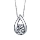 Sirena Womens 1/2 Ct. T.w. White Diamond 14k Gold Pendant Necklace