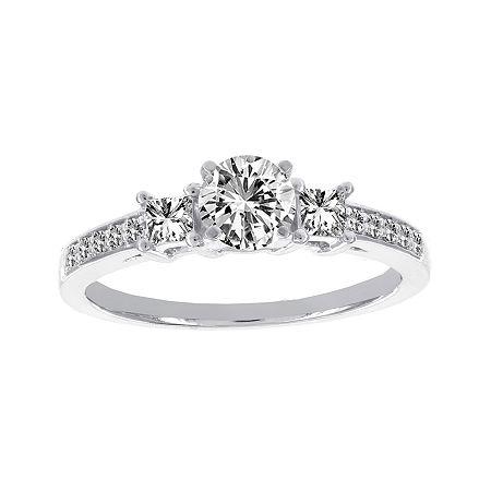 Lumastar 1 Ct. T.w. Diamond 18k White Gold 3-stone Bridal Ring