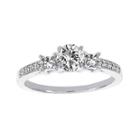 Lumastar 1 Ct. T.w. Diamond 18k White Gold 3-stone Bridal Ring