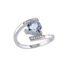 Genuine Sky Blue Topaz And Diamond-accent Sterling Silver Bypass Ring
