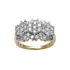 2 Ct. T.w. Diamond 10k Yellow Gold Cocktail Cluster Ring