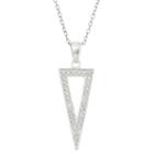 Womens 3/4 Ct. T.w. White Cubic Zirconia Sterling Silver Triangle Pendant Necklace