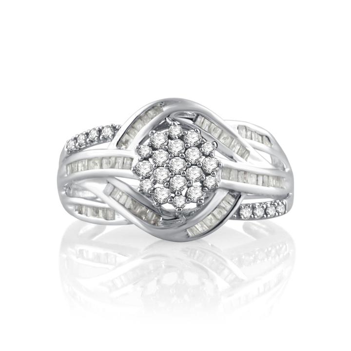 1/2 Ct. T.w. White Diamond 10k Gold Cocktail Ring