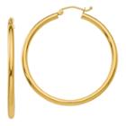 14k Gold 40mm Round Hoop Earrings