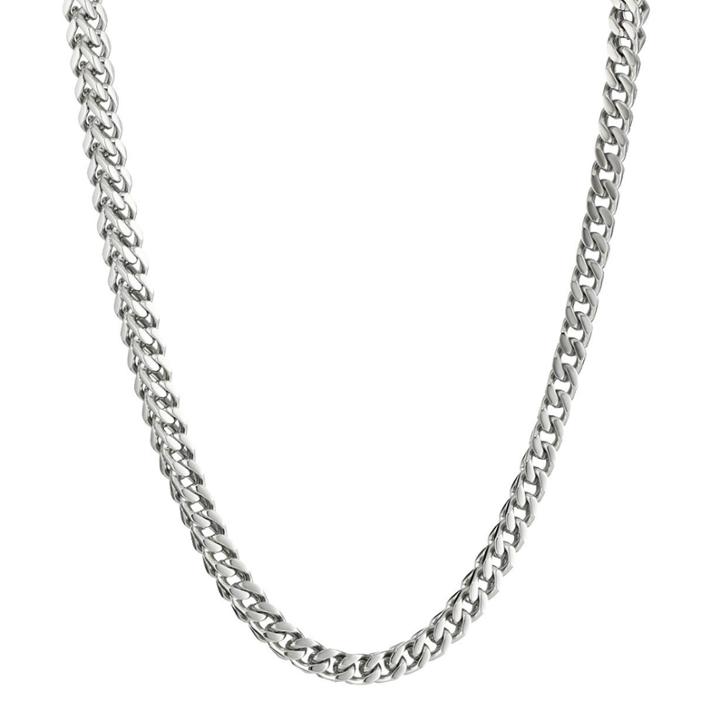 Mens Stainless Steel 22 4mm Foxtail Chain