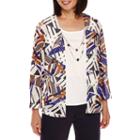 Alfred Dunner 3/4-sleeve Abstract-print Layered Top