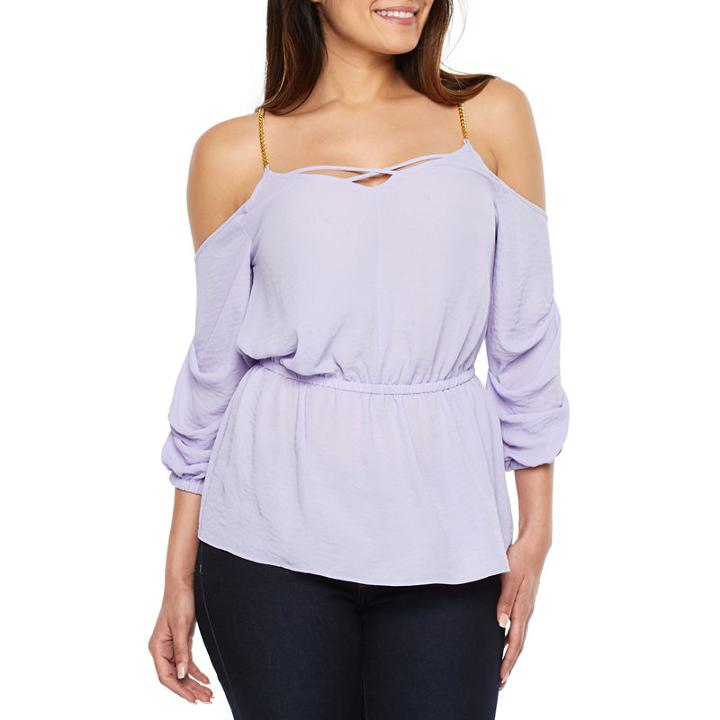 Bold Elements Cold Shoulder Peplum Top
