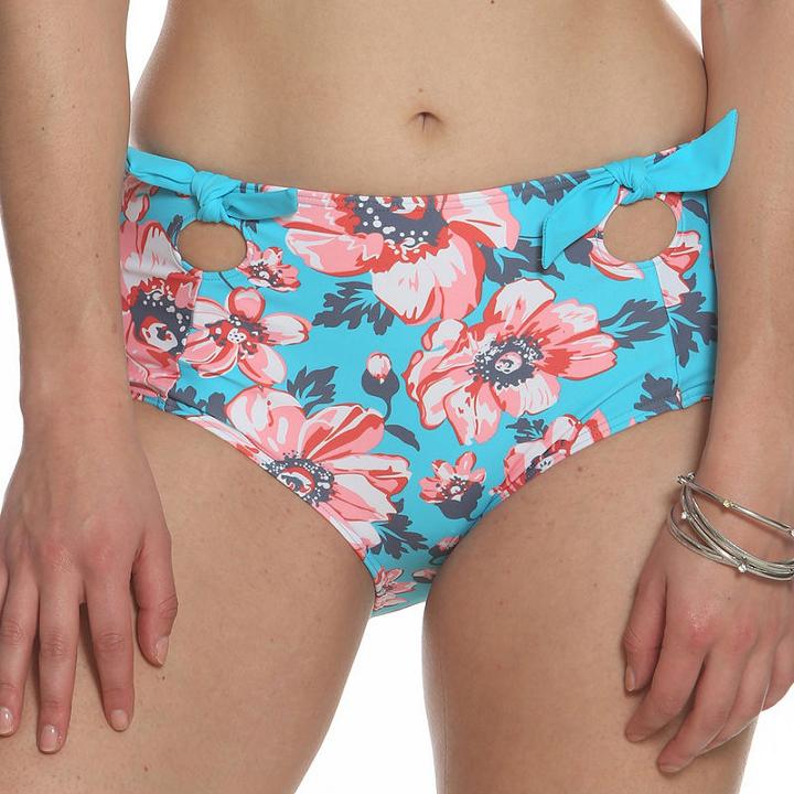Sun And Sea Blossom High Waist Bikini Bottom - Plus