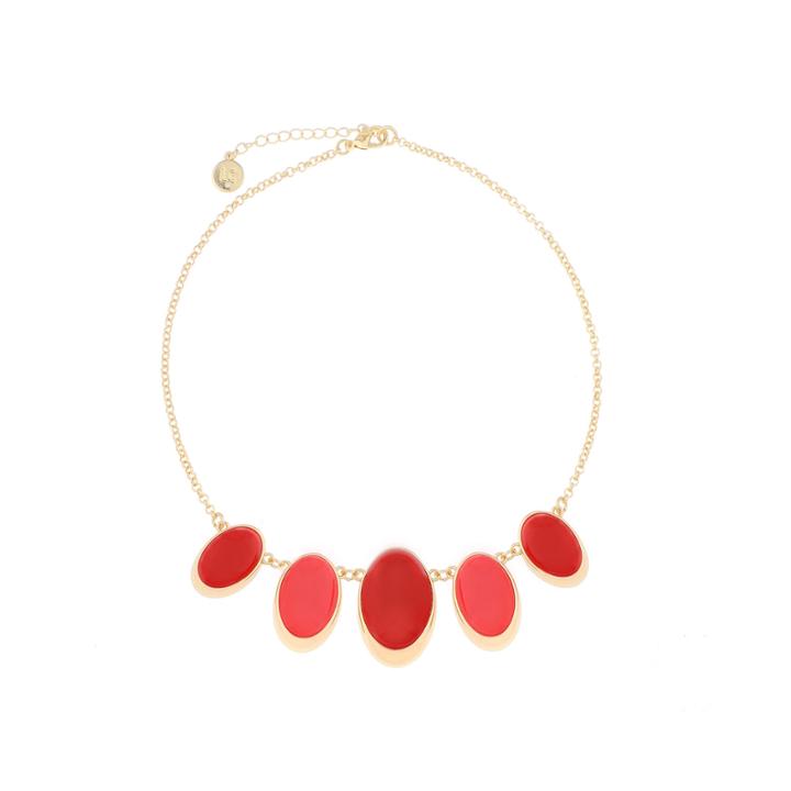 Liz Claiborne Coral Acrylic Stone Gold-tone Drama Necklace