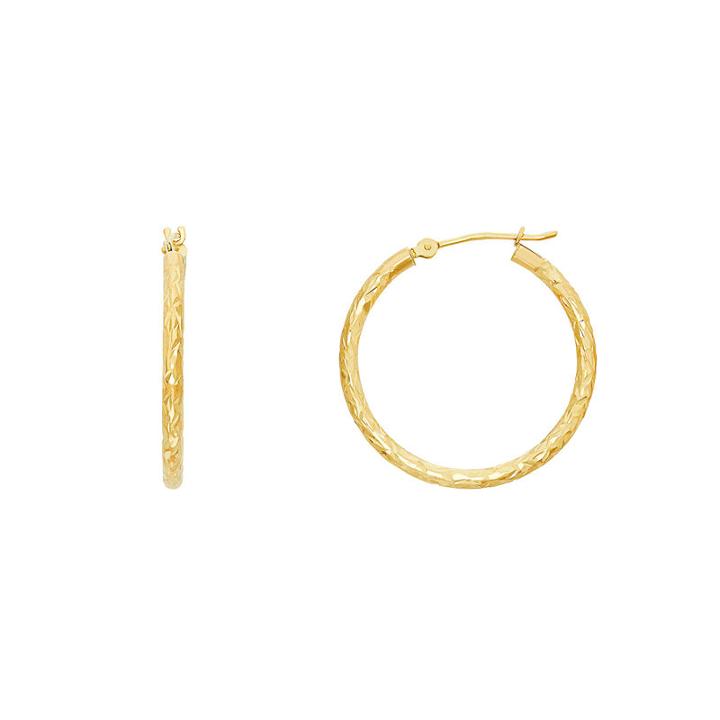 Infinite Gold 14k Gold 25mm Hoop Earrings