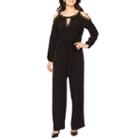 Emma And Michele Long Sleeve Belted Jumpsuit