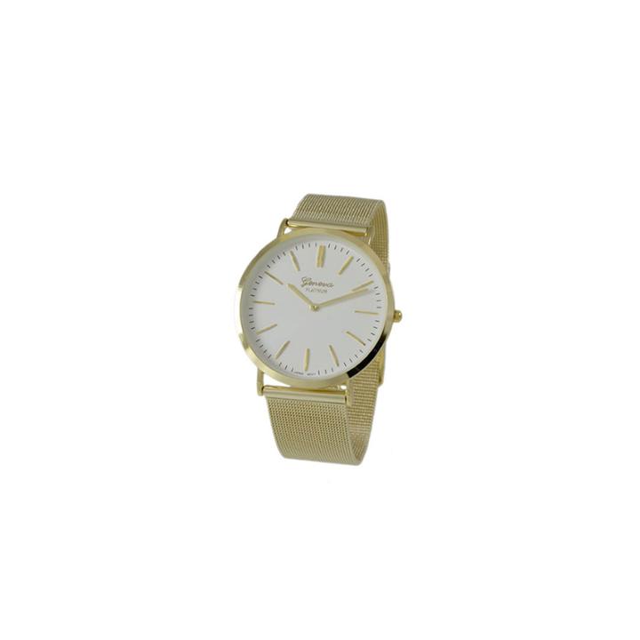 Geneva Platinum Womens Gold Tone Strap Watch-1513