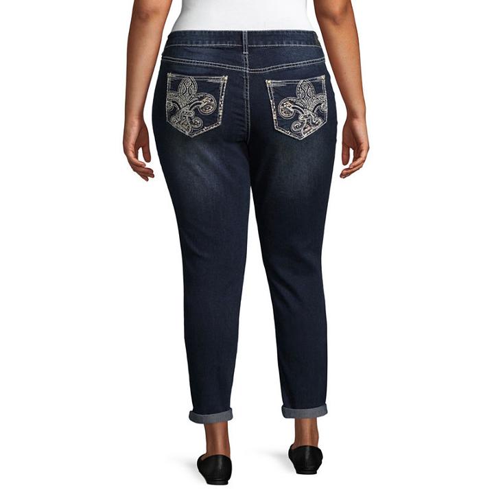 Love Indigo Cropped Bling Denim-womens Plus