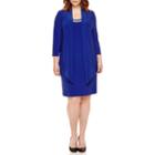 Tiana B. 3/4-sleeve Embellished Neck Jacket Dress - Plus