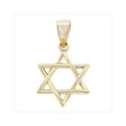 Religious Jewelry 14k Yellow Gold Star Of David Charm Pendant