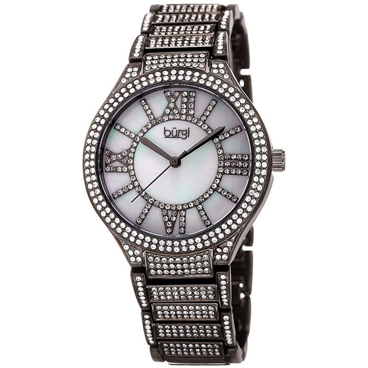 Burgi Womens Gray Strap Watch-b-185gn