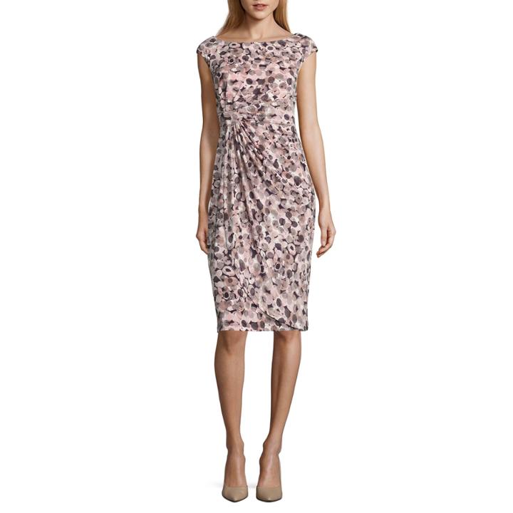 Connected Apparel Sleeveless Dots Sheath Dress