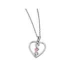 Survivor Collection Genuine Clear & Pink Swarovski Topaz Sterling Silver Heart Of Inspiration Necklace