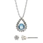 Sparkle Allure&trade; Cubic Zirconia And Blue Crystal Earring And Pendant Necklace Set