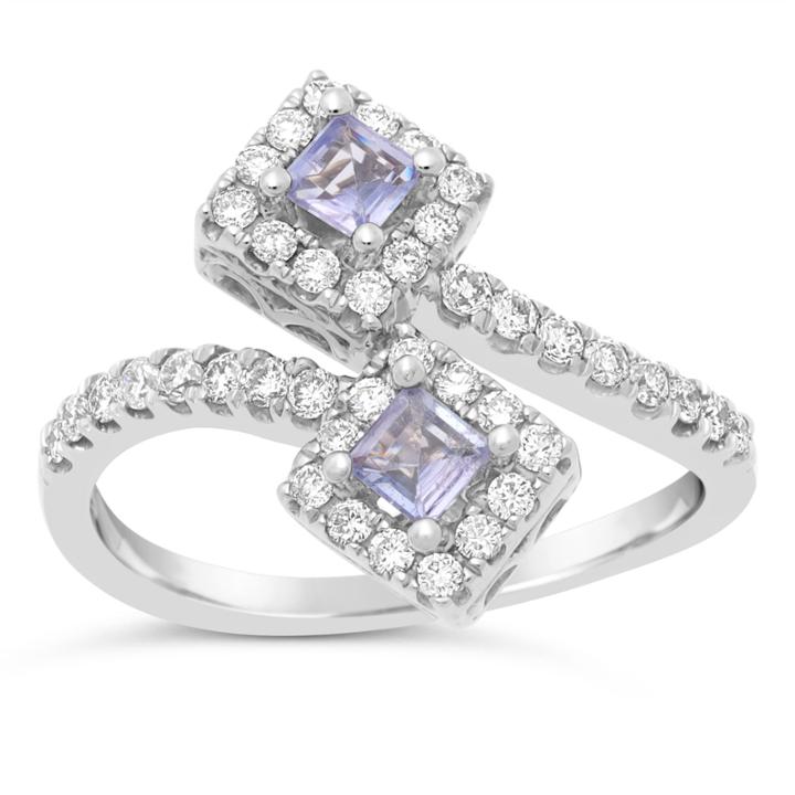 Womens 1/2 Ct. T.w. Blue Tanzanite 10k Gold Bypass Ring