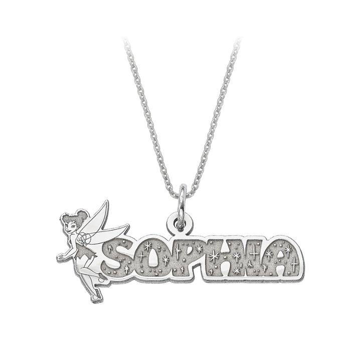 Disney Personalized Tinker Bell 30x31mm Name Necklace