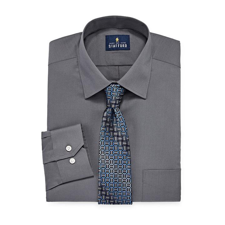 Stafford Box Shirt And Tie Set Big And Tall