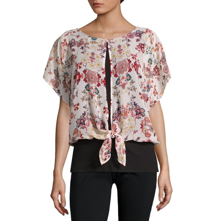 Alyx Short Sleeve Round Neck Woven Blouse