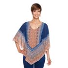 Lark Lane Desert Drifter Elbow Sleeve V Neck Woven Lined Blouse