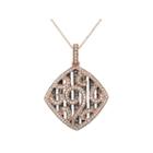 Womens 1 1/5 Ct. T.w. Brown Diamond 10k Gold Pendant Necklace