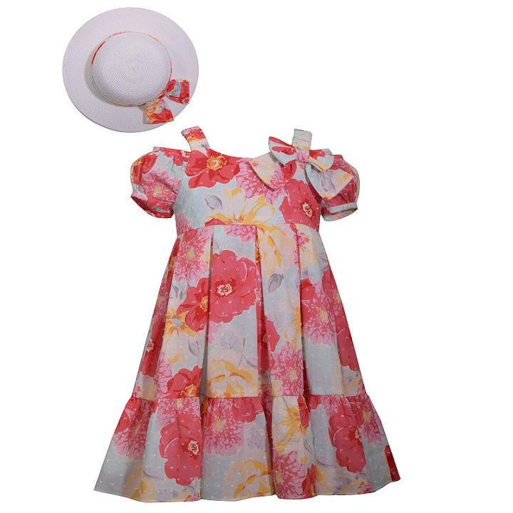 Bonnie Jean 4-6x Cold Shoulder With Hat